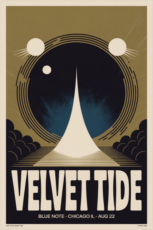 Gig poster made in the Studio — Velvet Tide